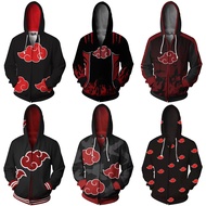 Naruto Akatsuki Hooded Hoodie Mens Casual Zip Up Sweater Sweatshirt Jacket Costume