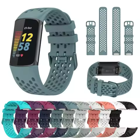 Strap For Fitbit Charge 5/6 Smart Watch Band Sports Breathable Strap Silicone Wristband For Fit Bit 