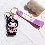 Anime Kawaii Personality Keychain Melody Kuromi Cinnamoroll Purin Toys Cute Backpack Pendant Dolls Model Car Key Ring Gifts