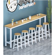 Bar Counter Chair Strip Bar Counter Leisure Bar Wall Steel Wooden Table High Chair