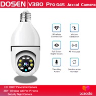 DOSEN V380 Pro 1080P Bulb LED CCTV camera connect to cellphone with voice 360 Degree Panoramic wireless Wifi Light Bulb HD Security IP Night Vision Hidden Security Camera for house monitor phone