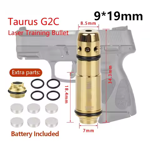 Tactical 9x19mm .380ACP .40S&W .223Rem Laser Training Bullet For G43 G17 Taurus G2C Dry Fire Red Dot