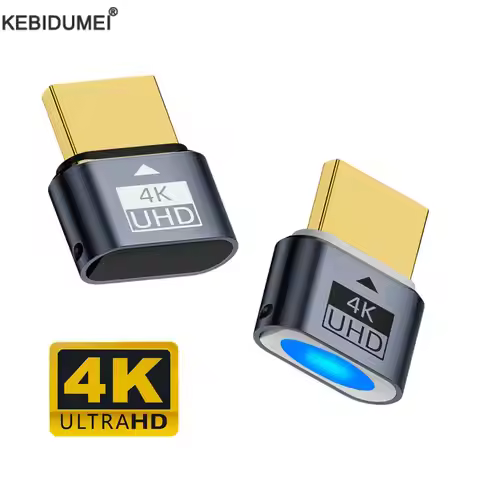 HDMI-compatible Dummy Plug 4K HDR Virtual Monitor EDID Emulator Headless Ghost Display Adapter Suppo