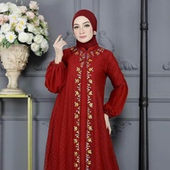 SIGAWA-(COD) Gamis Sherra Rosella Gown Warna Red Bahan Ceruty Baby Doll