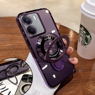 Luxury bracket case Vivo Y16 Y02T Y02A Y02 Y35 Y22 Y22S Y02S Y77 Y76Y15SY15A Transparent and shockpr