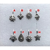 SILVER CLIP-ON NOSE PIN / NATH SILVER / CLIP-ON NOSE EARRINGS / NATH INDIA / SILVER NOSE STUD