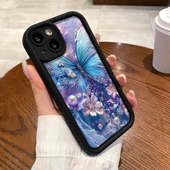 Casing For Vivo Y75 5G Y75 4G Y78 Y78 Plus Y7s Y81 Y81i Y85 Y89 Case Silicone TPU Artistic Blue Butt