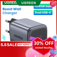 UGREEN Samsung S26 Ultra S25 Ultra/S24 ultra 45w Dual USB C Wall Charger - 45W GaN PD Fast Charger w
