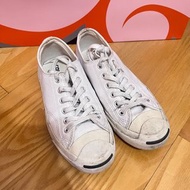 Converse 白 全皮 開口笑 24cm