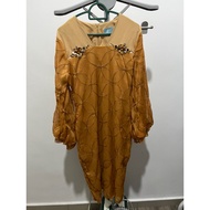 JANNAHNOE KURUNG MODEN LIGHT ORANGE/BROWN COLOR