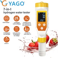 YAGO 7-in-1 Water Quality Testing Pen Portable pH/EC/TDS/H2 Hydrogen Water/ORP/Salinity/Temperature 