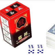 Mahjong playing cards paper mahjong cards tourism mahjong silent soft mahjong complimentary 2 dice