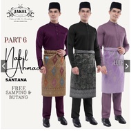 [READY STOCK HQ] Baju Melayu Dewasa Lelaki Slim Fit Zip Nabil Ahmad SANTANA FREE Sampin, Butang & Po