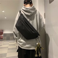 大容量機能胸包 胸前包 簡約帆布斜挎潮挎包 情侶（平行進口）