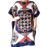 1 pcs Woman boho fashion plus size loose caftan short dress, baju kelawar pendek oversize, graphic print