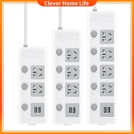 Multi-purpose power outlet with 2 USB ports 5v fast charging, load capacity 2500W, saving 30 kilowat