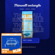 Thinwall rectangle 250ml clear brand contents 25 pcs/desert box