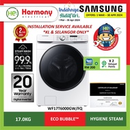 OFFER  (FREE DELIVERY + INSTALL KL) SAMSUNG 17kg Front Load Washing Machine WF17T6000GW/FQ Mesin Basuh 洗衣机