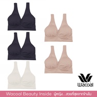 Presale Wacoal Seamless bra ชุดชั้นในไม่มีโครง 1 เซ็ท 5 ชิ้น (สีเบจ/BEIGE 2สีดำ/BLACK 2สีครีม/CREAM 