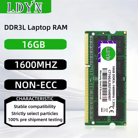 DDR3L 16GB 1600MHZ Laptop Memory Ram PC3L-12800 Non-ECC Unbuffered 1.35V CL11 2Rx8 204 Pin SODIMM La