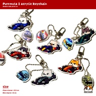 Caca Studio - Purrmula 1 Keychain / Keychain cat formula 1 / f1 / formula1 keychain hook