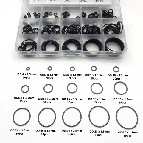Box Rubber NBR O Ring CS 1.5mm Assortment Black O-Ring Sealing Gasket Set Nitrile Washers High Quali