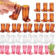 CYMX 10Pcs Mini Cowboy Boot Glasses, Transparent Plastic Western Cowboy Glasses,  1 Oz Shot Glasses 