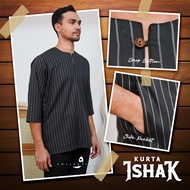 Kurta Ishak 3 suku germany cotton drop button kain lembut sejuk mudah gosok 3 quarter Waw Collection