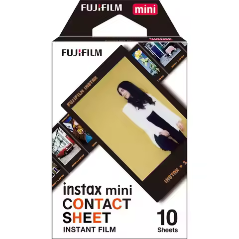 Instax Mini Contact Sheet Instant Film, 10 Exposures Single Pack Wide Frame Photo Paper, Compatible 