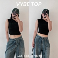 LC.ladiesclothess VYBE TOP Off-Shoulder Crop Sleeveless