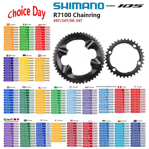 Shimano 105 R7100 Di2 Crankset Chainring 12s For FC-R7100 R8100 34T/50T/50-34T Original Shimano