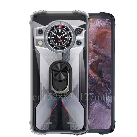 Ring Holder Case for Cubot Kingkong 9 Black Shockproof Soft TPU Cover on for Cubot Kingkong9