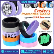 8pcs Luggage Wheels Protector Silicone Wheels Caster Shoes Travel Luggage Suitcase Reduce Noise Chai
