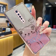 Casing OPPO Reno2 f reno 2z reno 2 Bow Gradient Sparkling Pink Cute Bear Phone Case