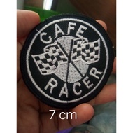 Cafe racer flag embroidered patch fashion accessories