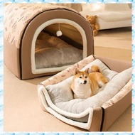 [R Q M U] Winter Dog Kennel Warm Dog House Mat Detachable Washable Bed Nest Deep Sleep Tent for Medi
