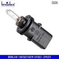 H21W Yellow Bulb with 12volt 21watt Socket