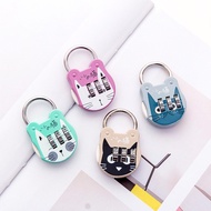 Cute Cat Mini Padlock Luggage Travel Digit Number Code Lock Safe Lock for Journal Notebook Handbag L