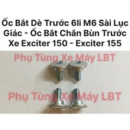 (5 pieces) 6mm M6 Hexagonal Front Fender Screws - Front Fender Screws for Exciter 150 - Exciter 155