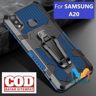 (=) CASE HP SAMSUNG A20 STANDING BACK KLIP HARD CASE HP NEW COVER