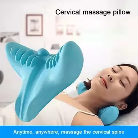 Neck Pillow Massager Neck Shoulder Stretcher Massager Relaxer Cervical Chiropractic Traction Device 