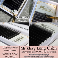 Mink Eyelashes Mix Box Size 9-14mm, Thickness 0.03-0.05-0.07-0.10-0.12-0.15, Curved J-B-C-CC-D-U-LD-