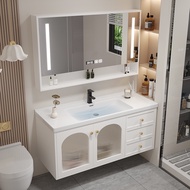 【SG⭐SALES】Vanity cabinet Bathroom Vanity Cabinet Set Mirror Cabinet Set with washbasin 60/70/80/100cm makeup mirror cabinet wall hanging cabinet Free Tap and Pop Up Waste Washbasin