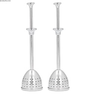 BOOMLIFE1232T 2 Pcs Set Tea Strainer, Reusable Long Handle Tea Infuser Filter, Tea Accessories Silve
