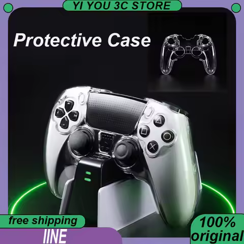 IINE Protective Case DualSense Edge Elite Gaming Controller Crystal Hard Case PS5 Gaming Console Acc