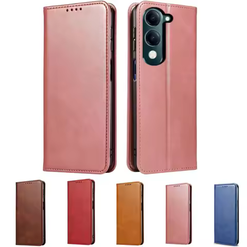 Leather Case Wallet Cover For Vivo Y04 6.74" VivoY04 Y19E Y29s VivoY19e VivoY29s 5G Etui Stand Coque