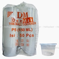DM 150ML THINWALL CUP WITH CONNECTION CAP CONTENTS 50 PCS