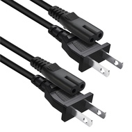 2 Pack 2 Prong Power Supply Cable Cord for TCL Roku Smart LED LCD HD TV 24" 32" 40" 42" 43" 48" 50"