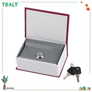 TEALY Mini Safe Box, Key Lock Security Metal Lock Box Book Security Box, Simulation Book With Lock K