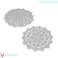 ANEMONE Coaster Cup Mat Round Hollow Handmade White Lace Pad